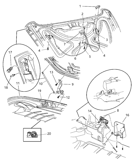2002 Chrysler Prowler Deck Lid & Attaching Parts Diagram