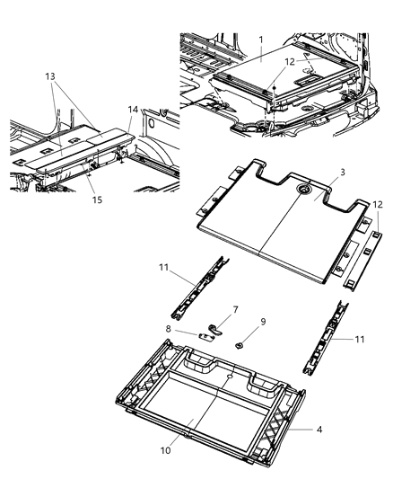 2009 Dodge Nitro Cable-Load Floor Release Diagram for 68021716AB