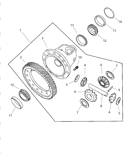 1998 Chrysler Cirrus Bolt-Differential Ring Gear Diagram for 4761105