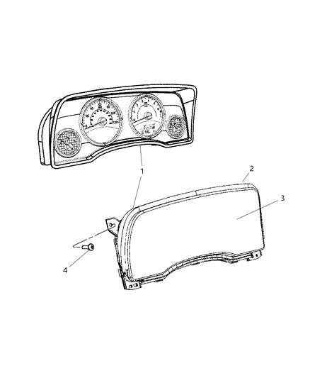 2008 Jeep Compass Mask-Instrument Cluster Diagram for 68036895AA
