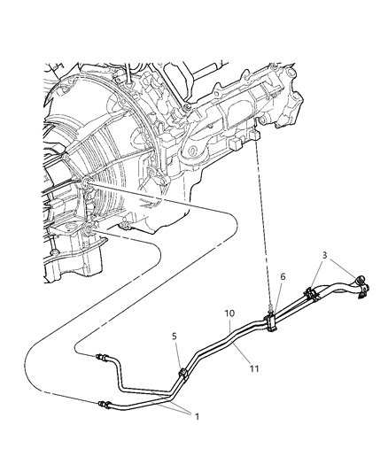 2003 Jeep Liberty Hose-Transmission Oil Cooler Diagram for 5083120AA