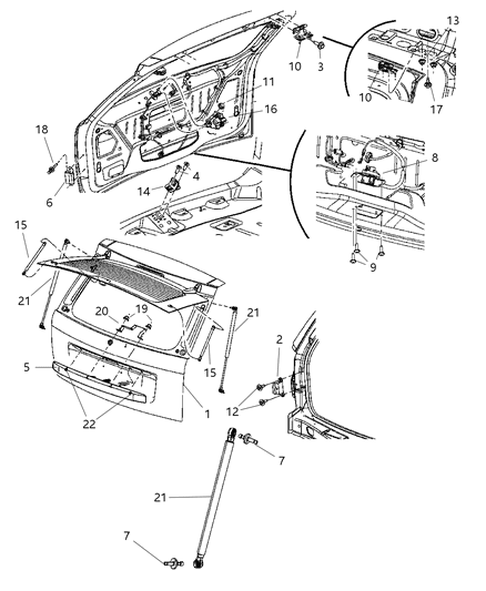 2008 Jeep Grand Cherokee Handle-LIFTGATE Diagram for 1FN57SW1AA