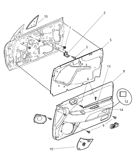 2000 Chrysler Sebring Grille-Speaker Diagram for JS62SK5