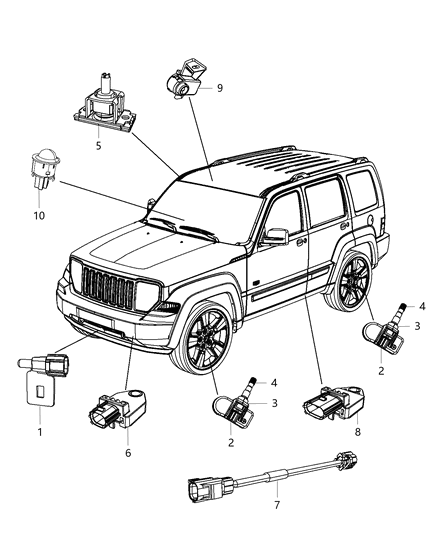 2012 Jeep Liberty Sensors Body Diagram