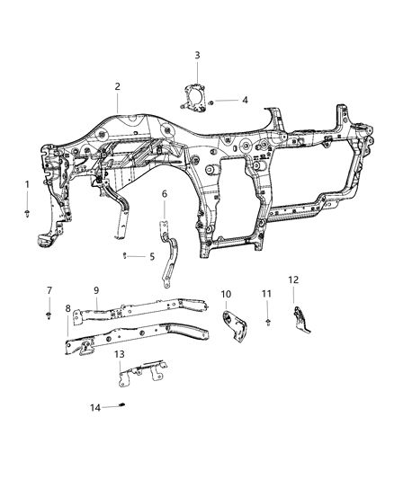 2021 Jeep Wrangler Instrument Panel & Structure Diagram 3