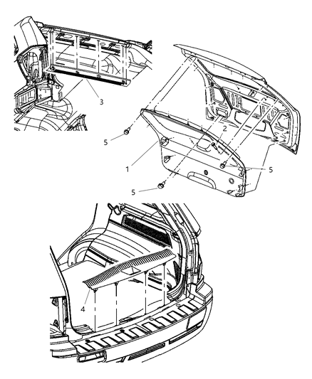 2009 Jeep Grand Cherokee Liftgate Panels & Scuff Plate Diagram