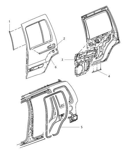 2006 Jeep Liberty WEATHERSTRIP-Full Door To Body Diagram for 55360964AA