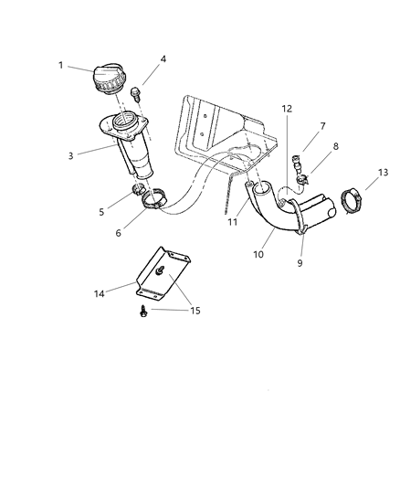 2001 Jeep Cherokee Hose-Fuel Filler Diagram for 52100131AC