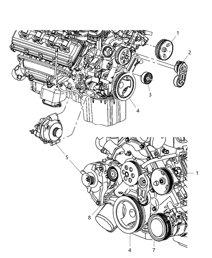 2009 Jeep Commander Pulley & Related Parts Diagram 2