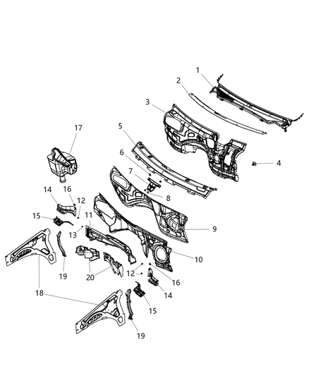 2011 Jeep Grand Cherokee Support-Dash SILENCER Diagram for 68049819AD