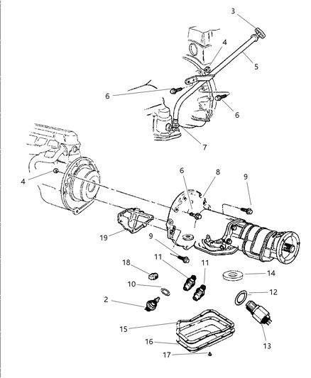 1997 Dodge Dakota Case & Related Parts Diagram 1