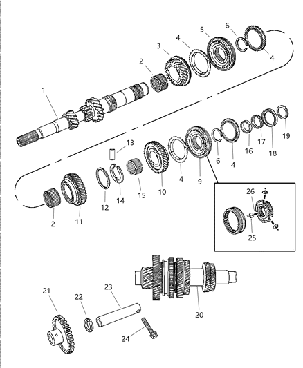 1997 Chrysler Sebring Gear-Reverse IDLER Diagram for 4886482AA