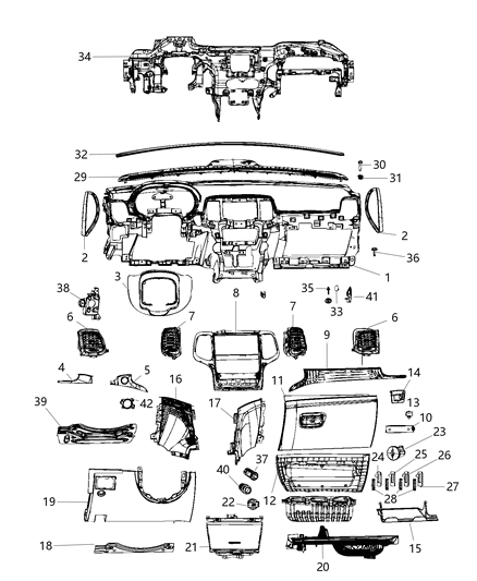 2016 Jeep Grand Cherokee Instrument Panel Diagram