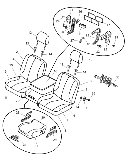 2005 Dodge Ram 2500 Front Seat Back Driver Cover Diagram for 1CE801L5AA