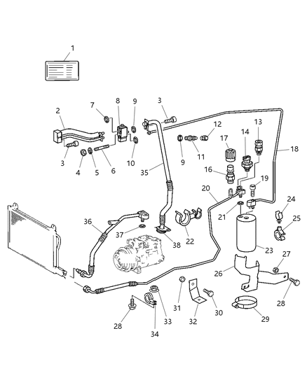 2005 Dodge Sprinter 3500 Cap-A/C Charge Valve Diagram for 5134029AA