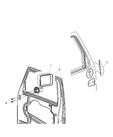 2015 Jeep Wrangler Outside Rear-View Mirror Right Diagram for 5VJ76DX8AB