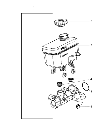 2008 Jeep Liberty Brake Master Cylinder Diagram for 68004467AA