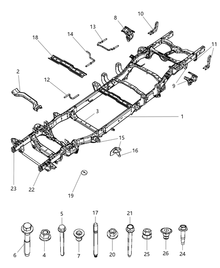 2012 Ram 1500 Frame-Chassis Diagram for 55398253AN