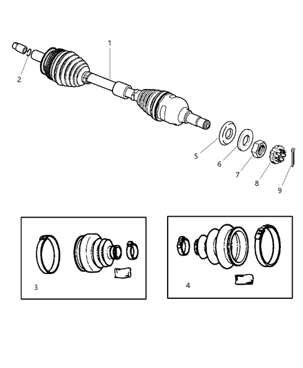 2004 Chrysler Town & Country Shaft - Front Drive Diagram
