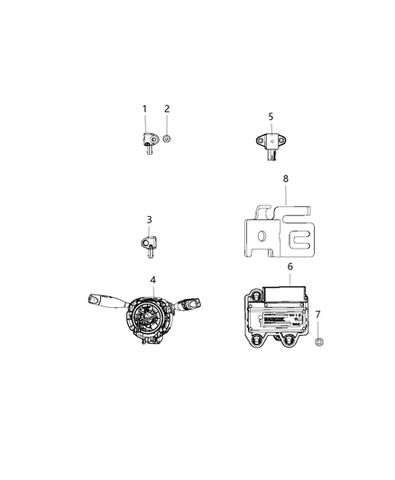 2016 Jeep Cherokee Air Bag Modules Impact Sensors & Clock Spring Diagram