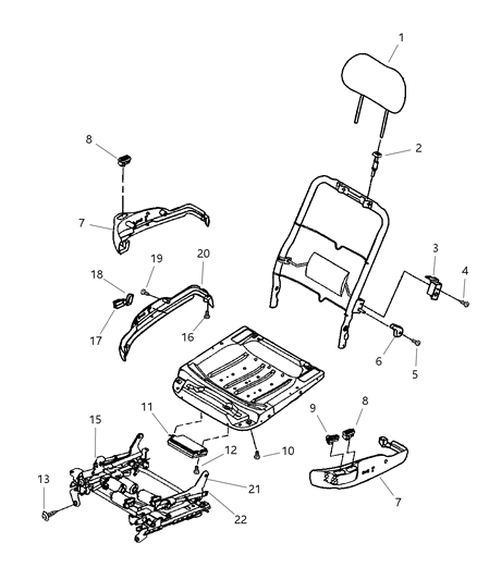 2004 Chrysler Concorde Shield-Seat ADJUSTER Diagram for XY471L5AA
