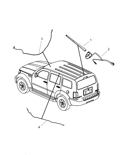 2011 Jeep Liberty Cable-Antenna Diagram for 5064671AA