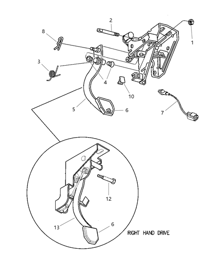 2000 Dodge Neon Spring Clutch Pedal Return Diagram for 4668328