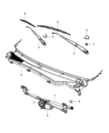 2013 Jeep Grand Cherokee Blade-Front WIPER Diagram for 68079859AA