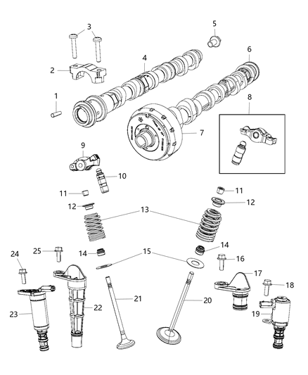 2017 Chrysler Pacifica Engine Intake Camshaft Diagram for 68234969AA
