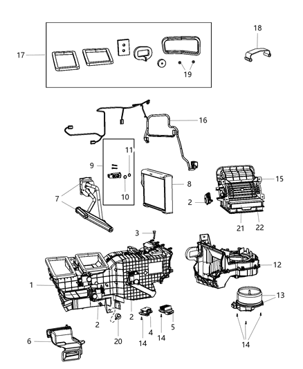 2016 Ram 3500 Motor-Blower With Wheel Diagram for 68048903AA