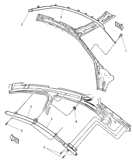 2002 Chrysler Sebring Supplemental Restaint Module Right Side Diagram for 4649108AA