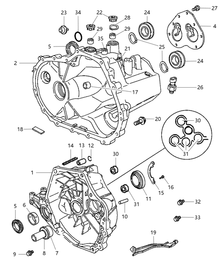 2009 Chrysler Sebring Case & Related Parts Diagram 2