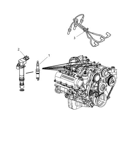 2010 Jeep Liberty Spark Plugs & Ignition Coil Diagram