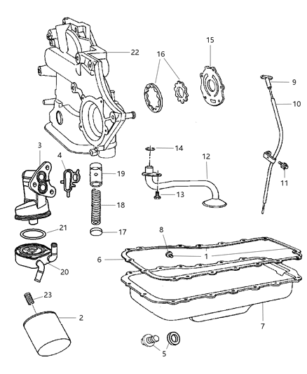 2005 Chrysler Pacifica Cover-Engine Oil Pump Diagram for 4648969AB