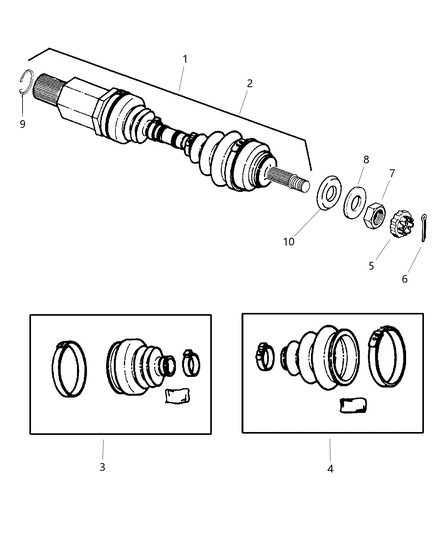 2000 Chrysler Town & Country Shaft - Front Drive Diagram