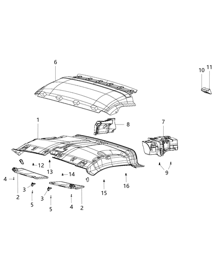 2021 Ram ProMaster 2500 Bracket-Roof Diagram for 68185160AA