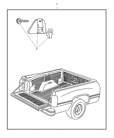 2007 Dodge Dakota Bedliner Kit - Over Rail Diagram