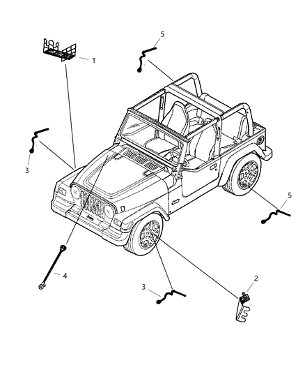2002 Jeep Wrangler Sensors - Body Diagram