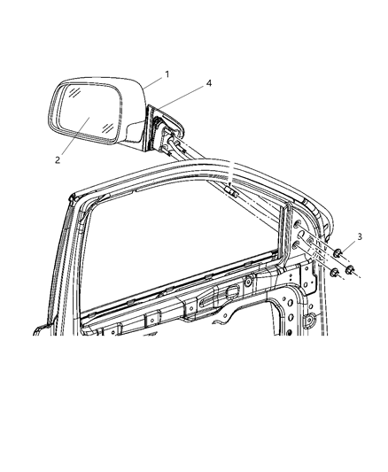 2014 Dodge Durango Outside Rear View Mirror Diagram for 5VN58DX8AA