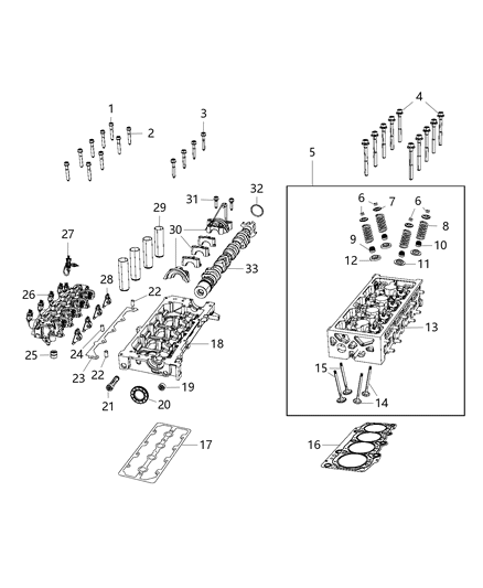 2018 Jeep Compass Camshaft / Camshaft Housing And Valvetrain Diagram 1