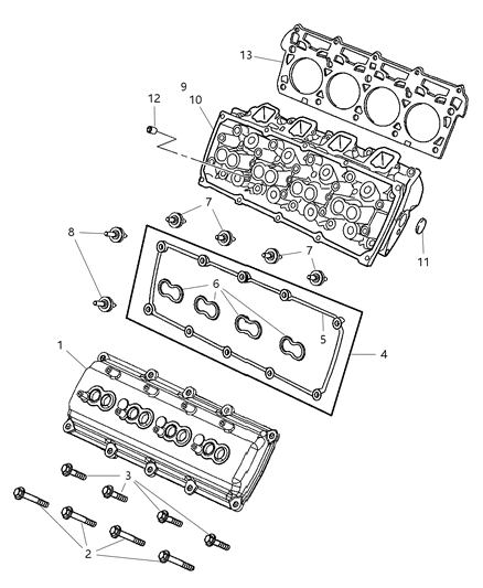 2007 Dodge Charger Cylinder Head & Covers And Mounting Diagram 5