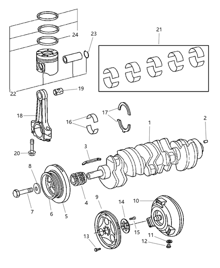 2005 Dodge Sprinter 2500 Bolt-Connecting Rod Diagram for 5073698AA