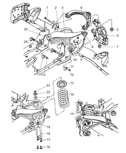 2006 Dodge Ram 1500 Front Lower Control Arm Diagram for 55366485AE