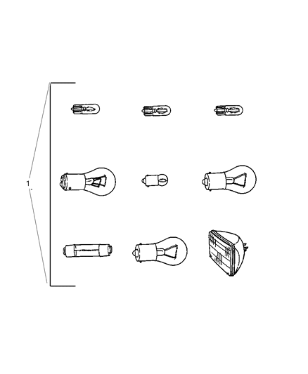 1999 Dodge Ram Van Bulbs & Sockets Diagram