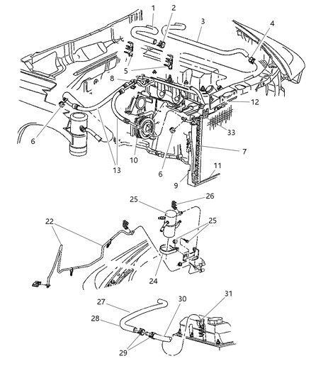 1998 Dodge Dakota Plumbing - Heater & A/C Diagram