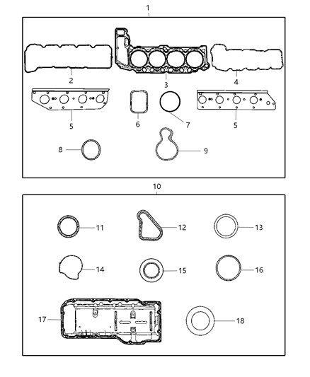 2011 Ram Dakota Engine Gasket Kits Diagram 2