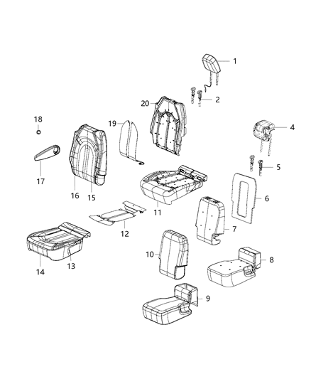 2020 Chrysler Pacifica Pad-Seat Cushion Diagram for 68229497AA
