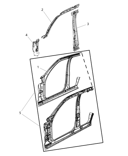 2011 Dodge Nitro Front Aperture Panel Diagram