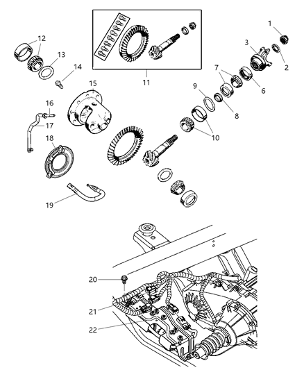 2003 Jeep Wrangler SPACER-PINION Shaft Diagram for 5083673AB