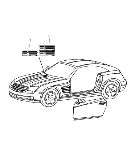 2004 Chrysler Crossfire Decal-A/C System Specification Diagram for 5114033AA